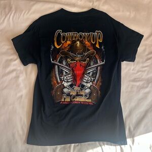 Cowboy Up Graphic T-Shirt – Size Medium